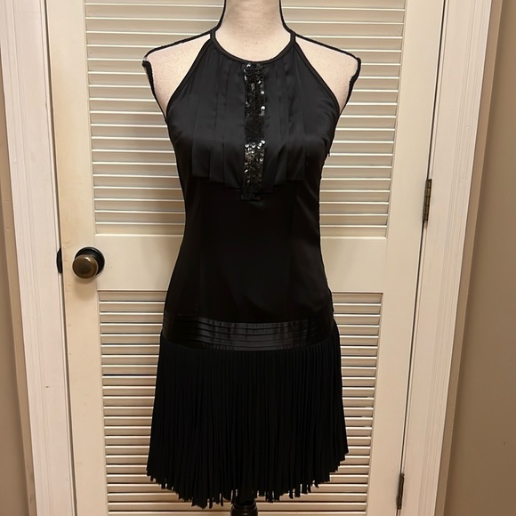 MM Couture by Miss Me Black Cocktail Dress with Fringed Skirt, Size Small, EUC - Picture 1 of 17